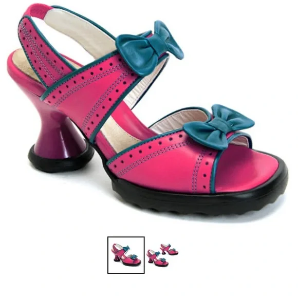 John Fluevog MINI BIPS OPEN-TOE SLINGBACKS  sz 6.5/ 7 run large - Picture 7 of 9